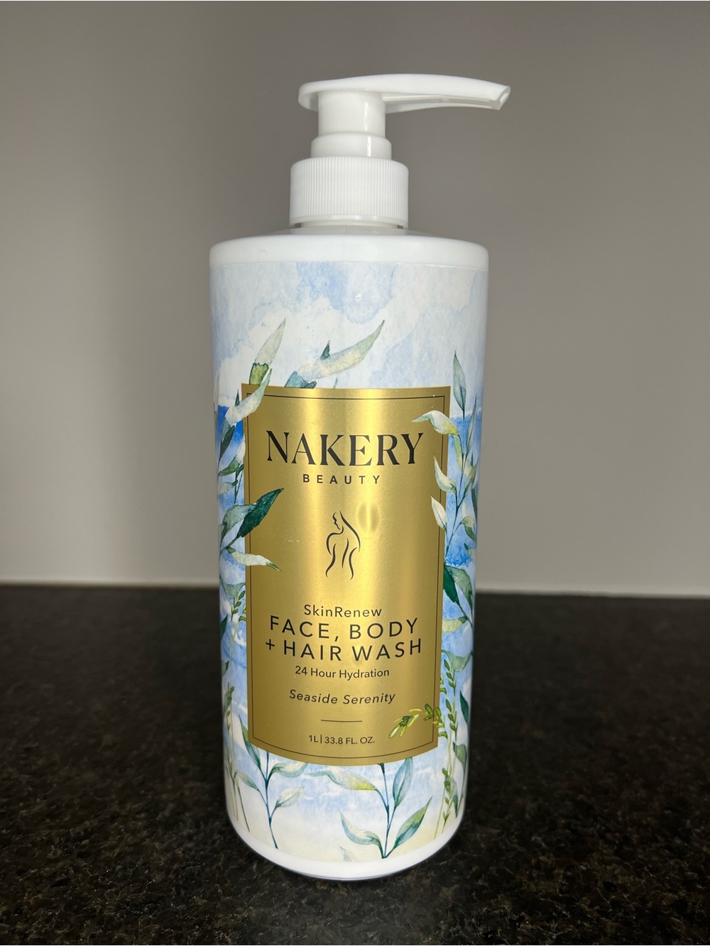 Nakery SkinRenew Face, Body + Hair Wash 33.8 Fl Oz (Seaside Serenity)-NEW
